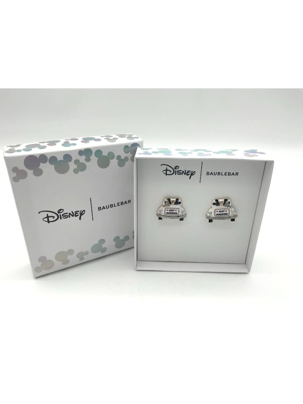 Disney X Baublebar Mickey & Minnie Mouse JUST MARRIED Car Stud Earrings NIB